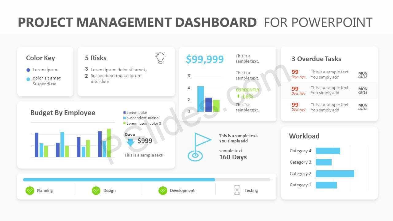 Project Management Dashboard Powerpoint Template – Pslides Intended For Project Dashboard Template Powerpoint Free