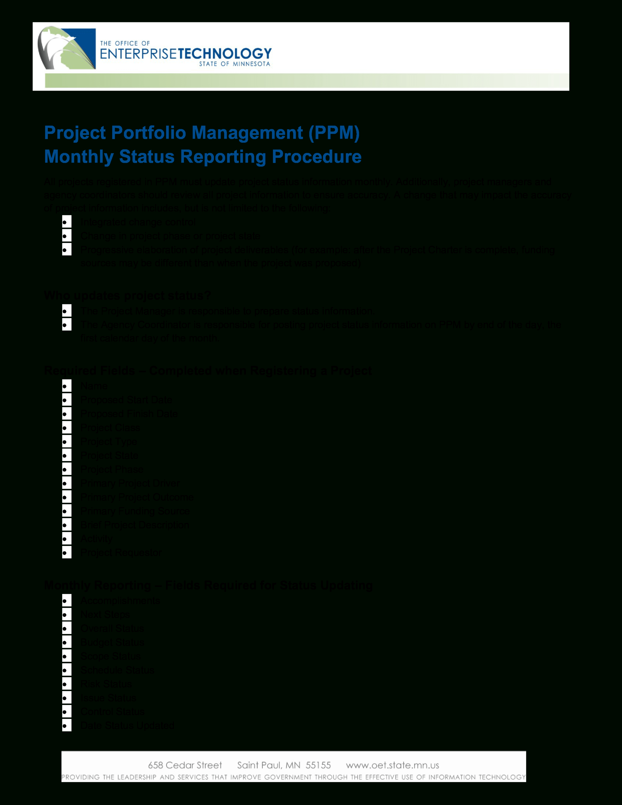 Project Management Status Report | Templates At With Monthly Status Report Template Project Management