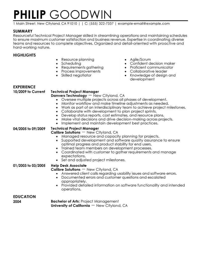 Project Manager Resume Template For Microsoft Word | Livecareer With Regard To How To Find A Resume Template On Word