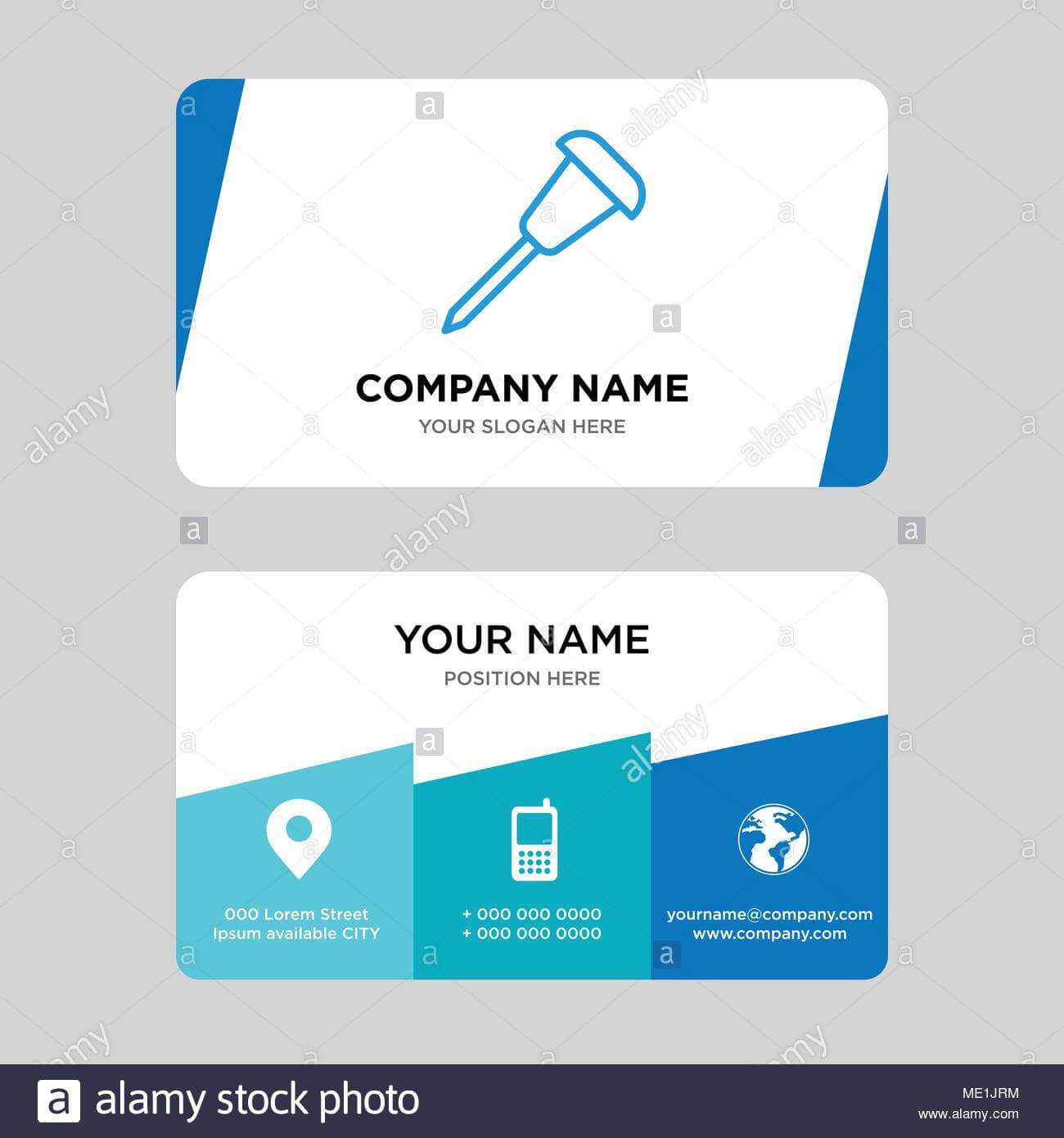 Pushpin Business Card Design Template, Visiting For Your Inside Push Card Template