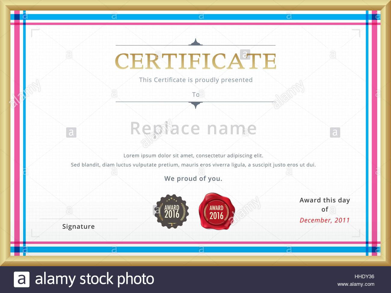 Qualification Certificate Template Stock Photos Within Qualification Certificate Template