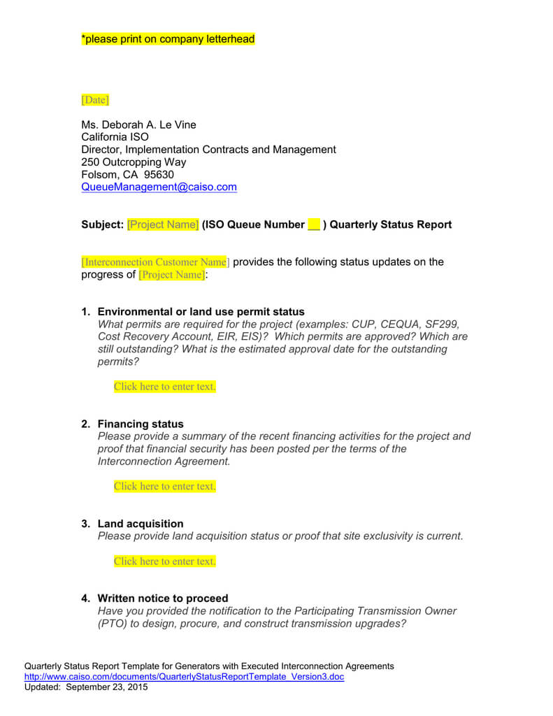 Queue Management Quarterly Status Report Template In It Management Report Template