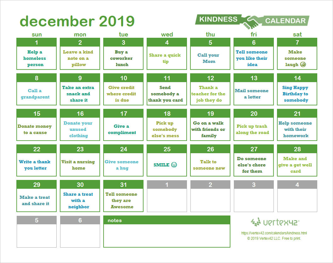 Random Acts Of Kindness Calendar Regarding Random Acts Of Kindness Cards Templates