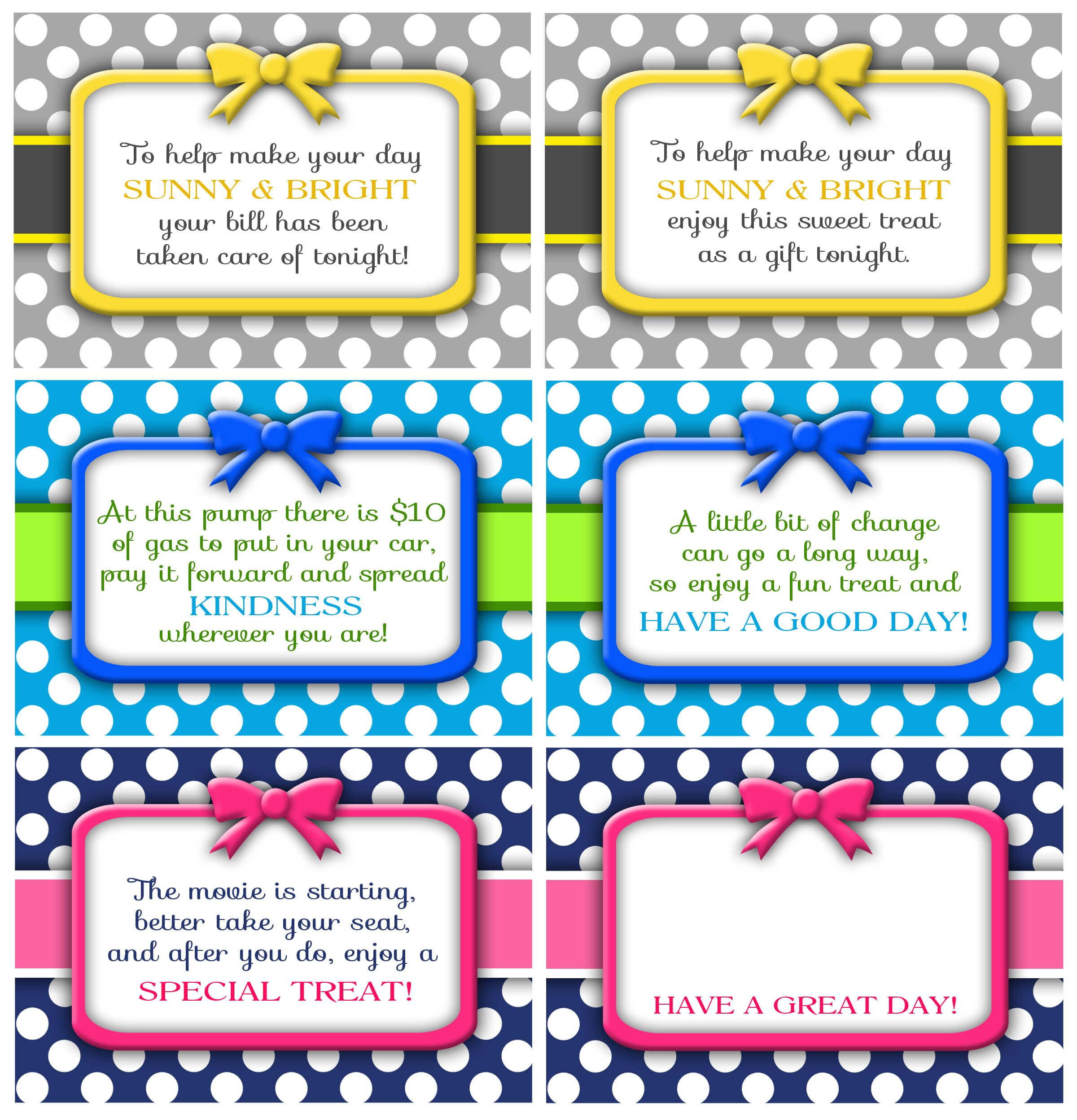 Random Acts Of Kindness Cards Kindness Notes, Gifts, Cards pertaining