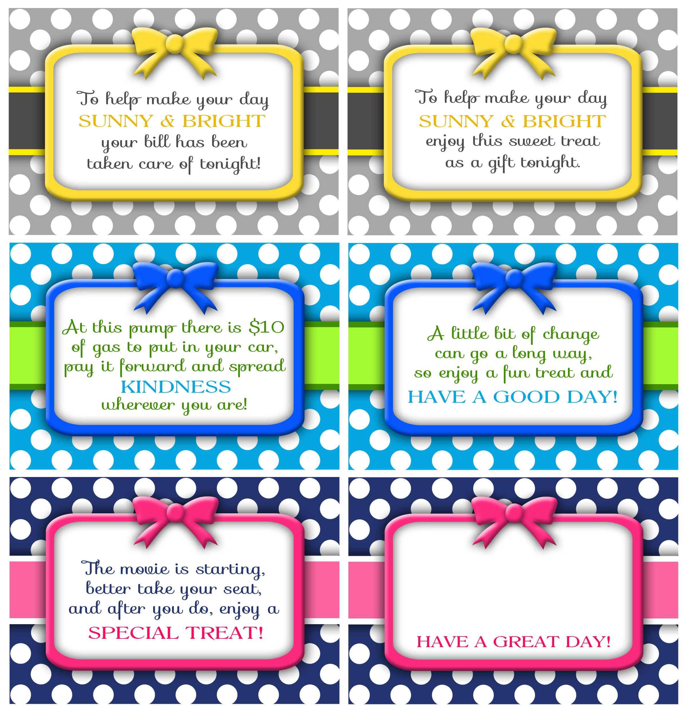 Random Acts Of Kindness Cards | Kindness Notes, Gifts, Cards Pertaining ...