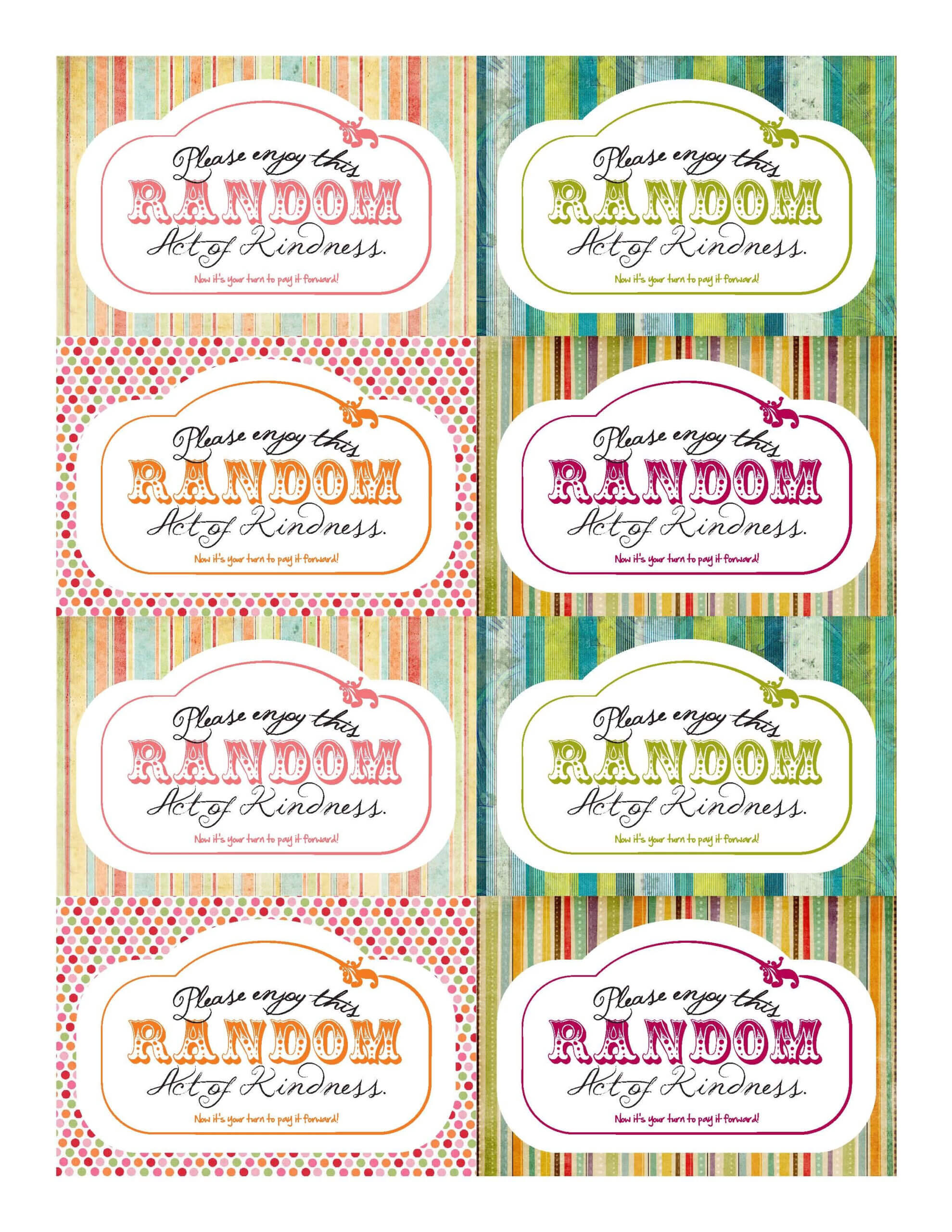 Random Acts Of Kindness Printables Printable Cards, Acting inside