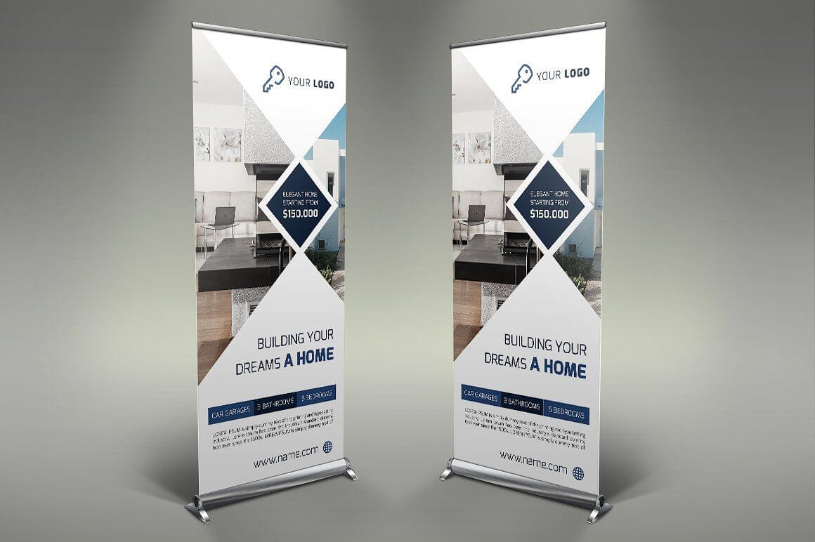 Real Estate Roll Up Banner #photoshop#psd#information With Regard To Retractable Banner Design Templates