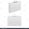 Realistic Detailed 3D White Blank White Box Case With Handle In Blank Suitcase Template