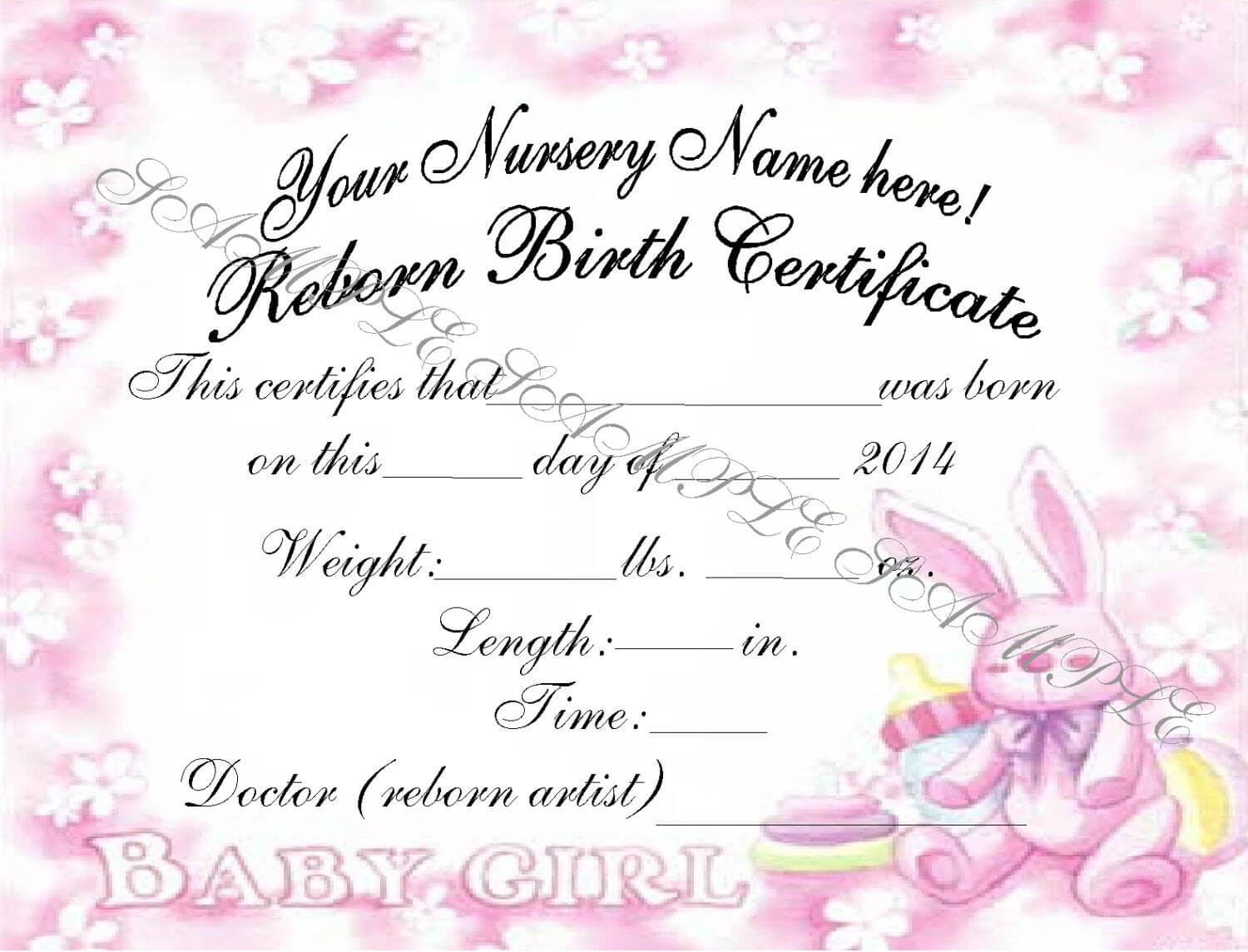 Reborn Birth Certificate Template Free ] – Reborn Birth Inside Girl Birth Certificate Template