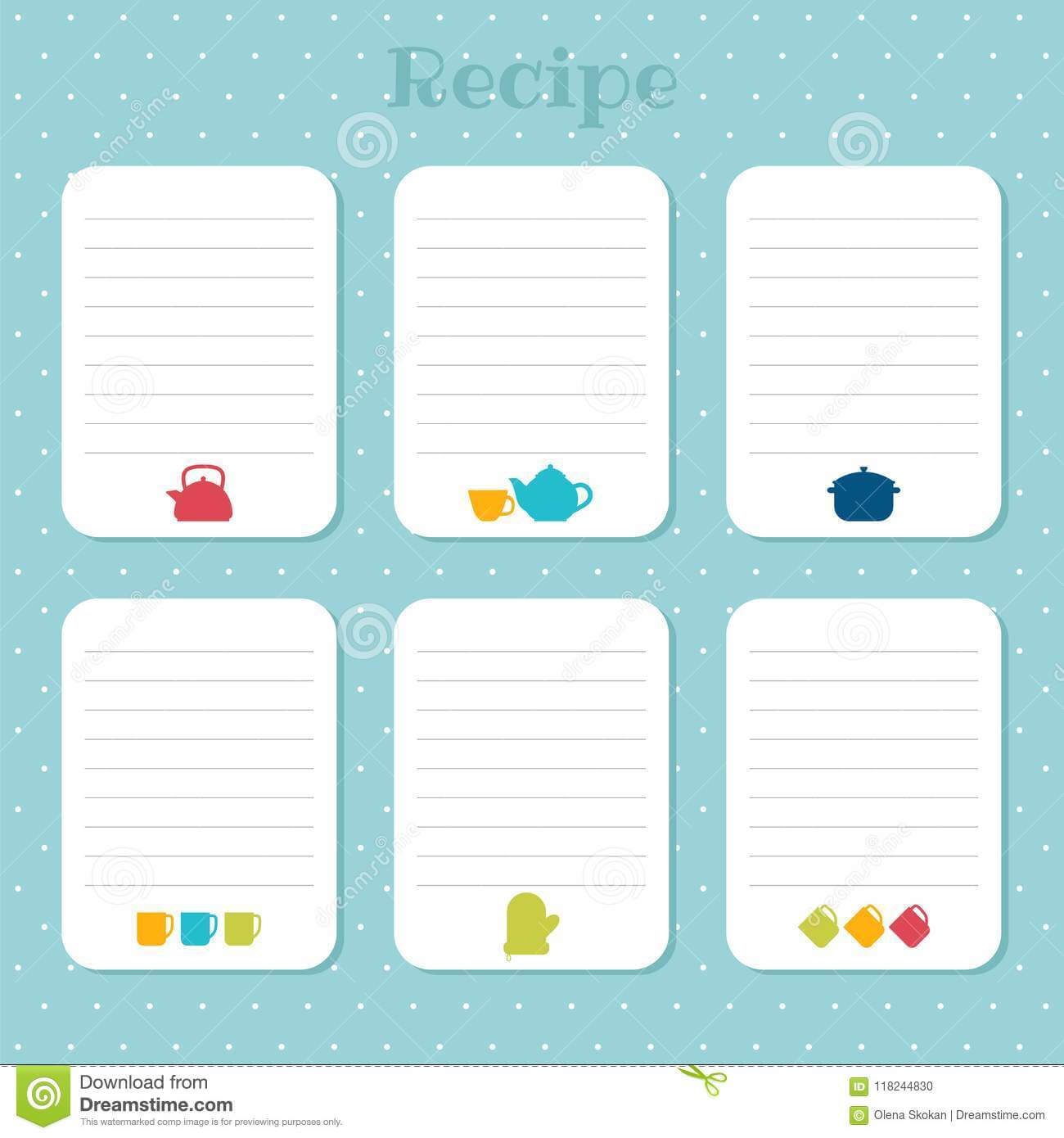 Recipe Cards Set. Cooking Card Templates. For Restaurant Pertaining To Restaurant Recipe Card Template