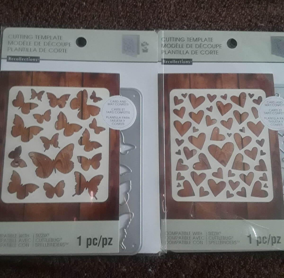 Recollections Cutting Template Butterfly 1 Piece Hearts 1 Piece Within Recollections Card Template