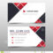 Red Triangle Corporate Business Card, Name Card Template For Buisness Card Template