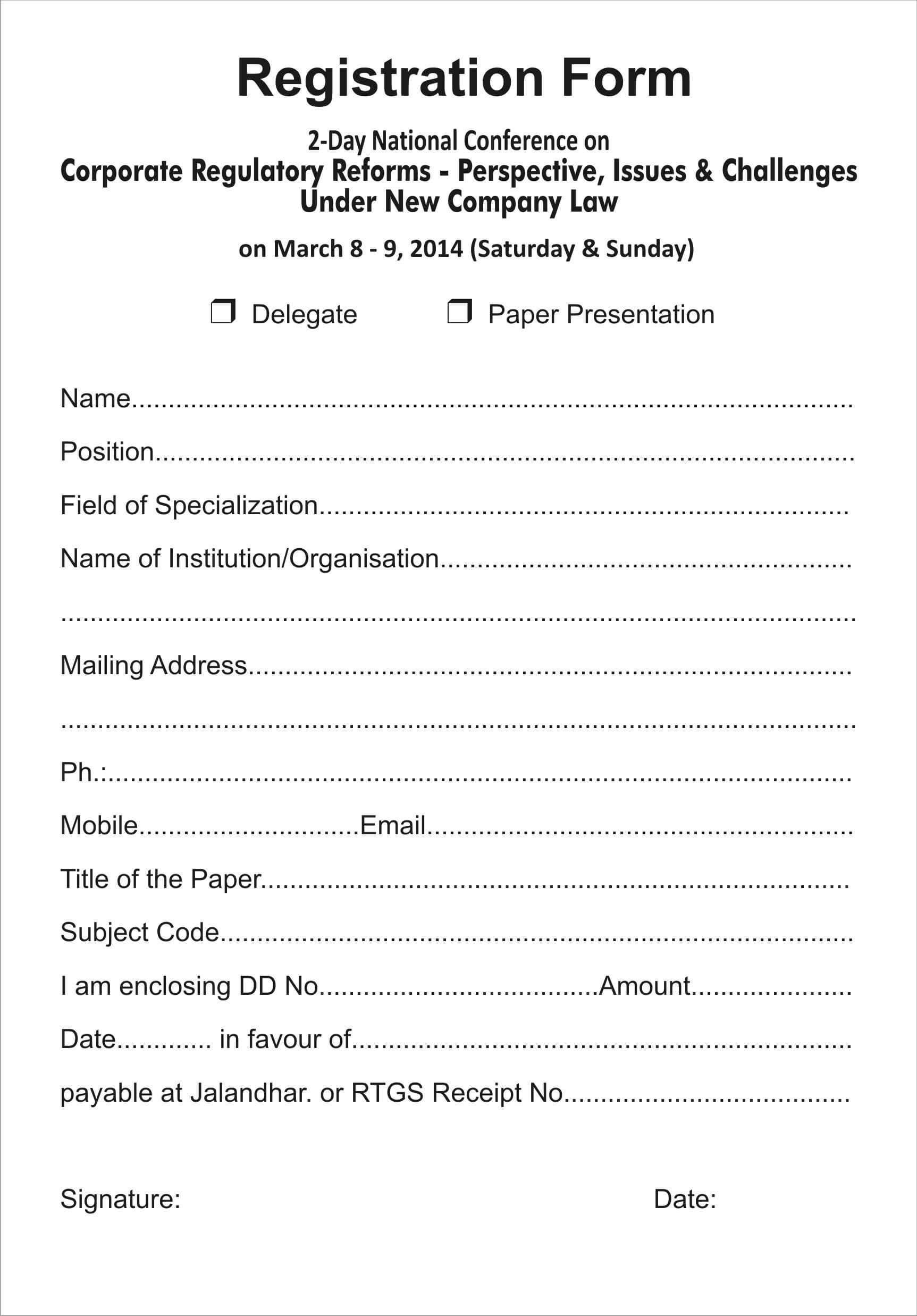 Registration Form Template Download Event Registration Form For Mobile Book Report Template