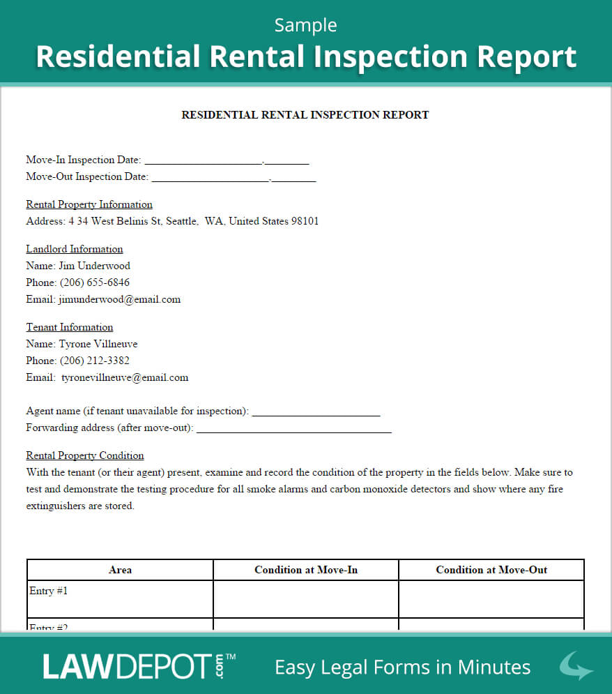 Rental Inspection Report | Property Inspection Checklist For Pre Purchase Building Inspection Report Template