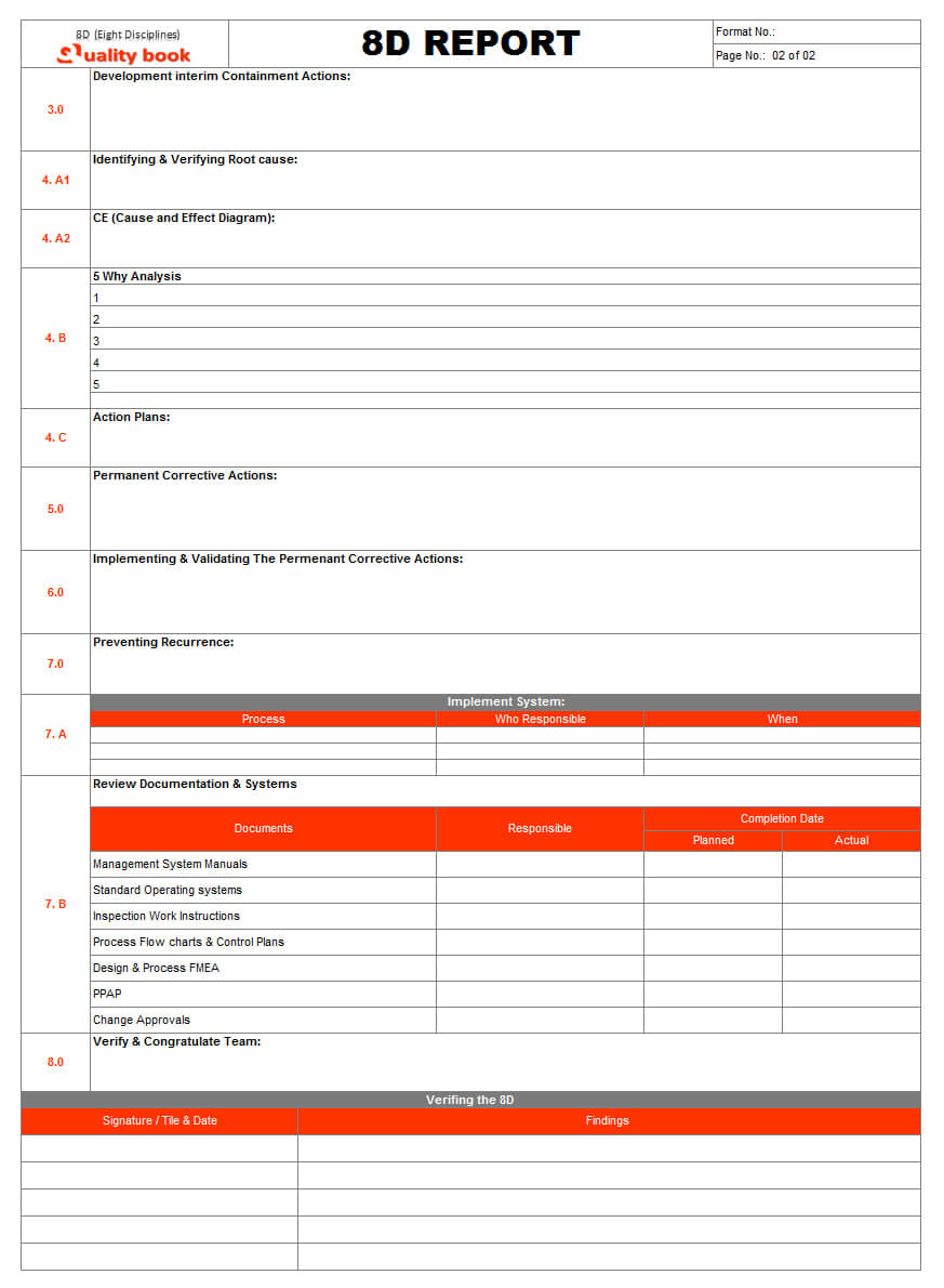 Report Template Ppt Word Free Excel Download Pdf Examples Inside 8D Report Template