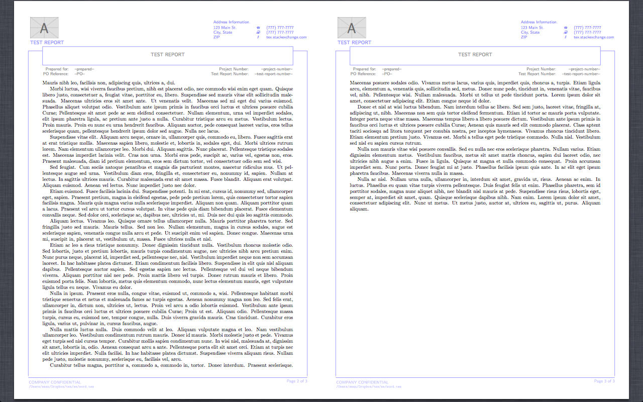 Reproduction Of Word Report Template In Latex - Tex - Latex Throughout Latex Template For Report