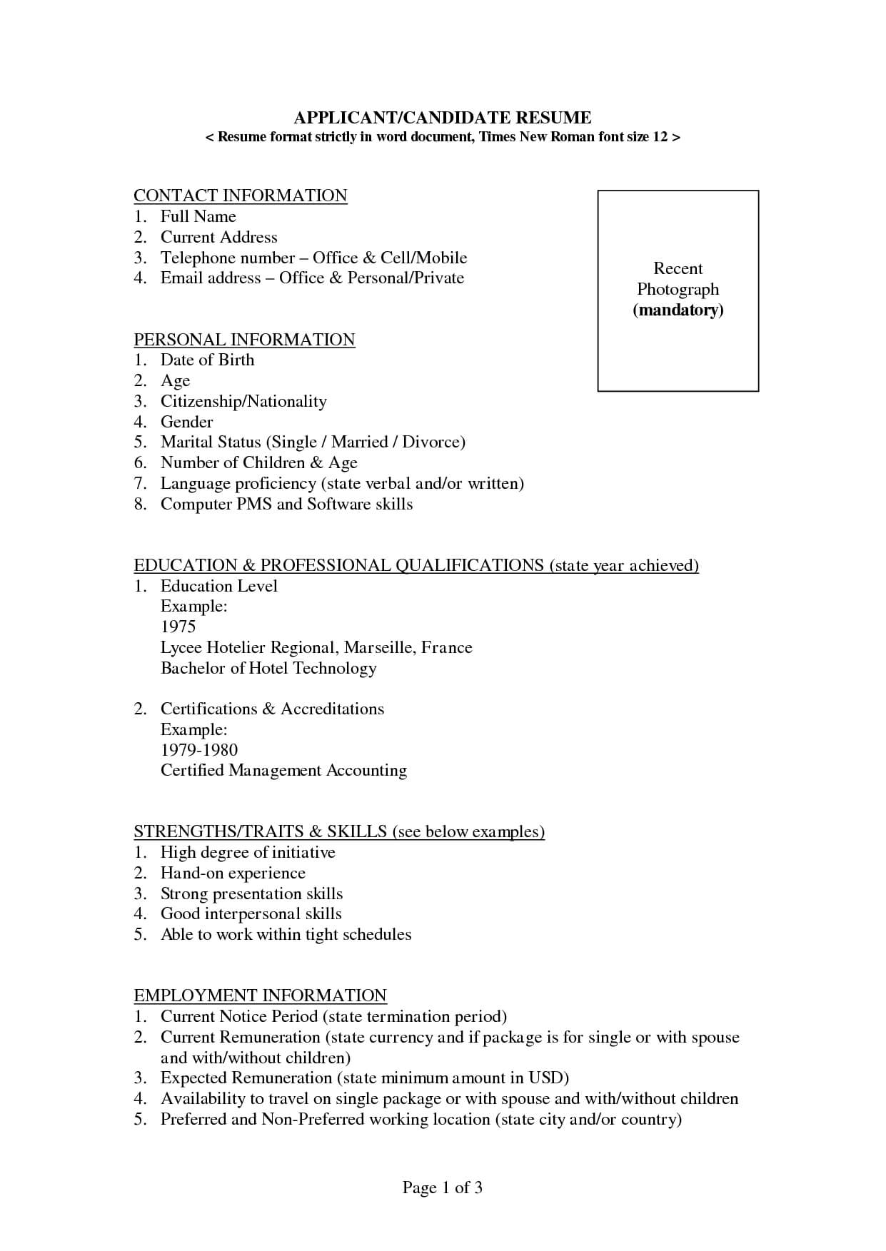 Resume Format Download In Ms Word Microsoft Word Resume Intended For Simple Resume Template Microsoft Word