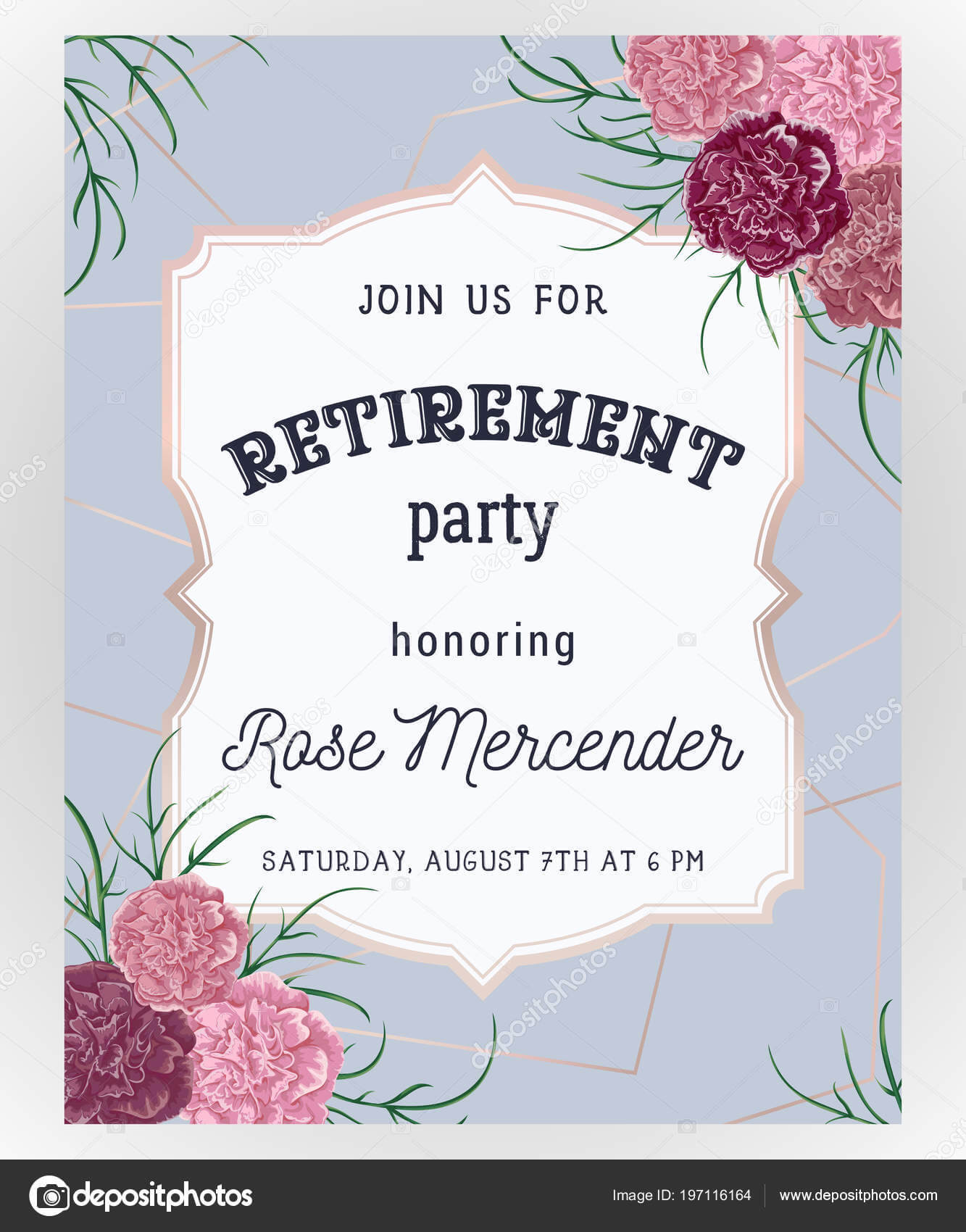 Retirement Party Invitation Design Template Rose Gold In Retirement Card Template