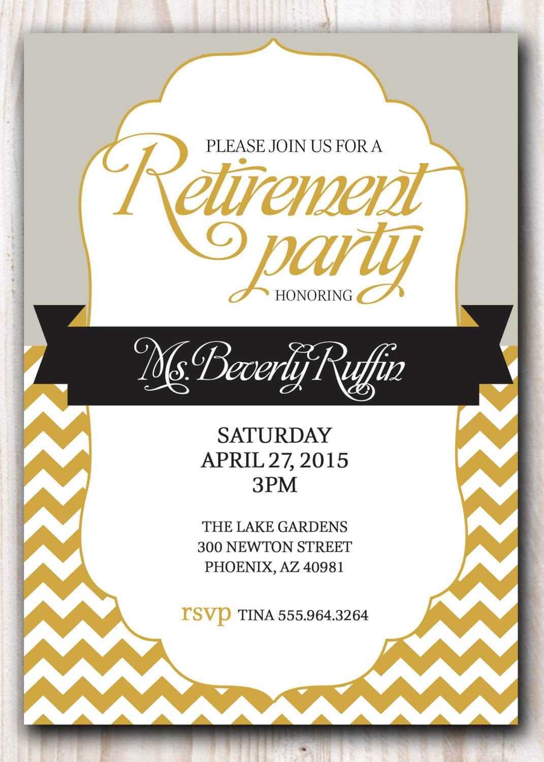 Retirement Party Invitation Template Microsoft | Retirement For Retirement Card Template