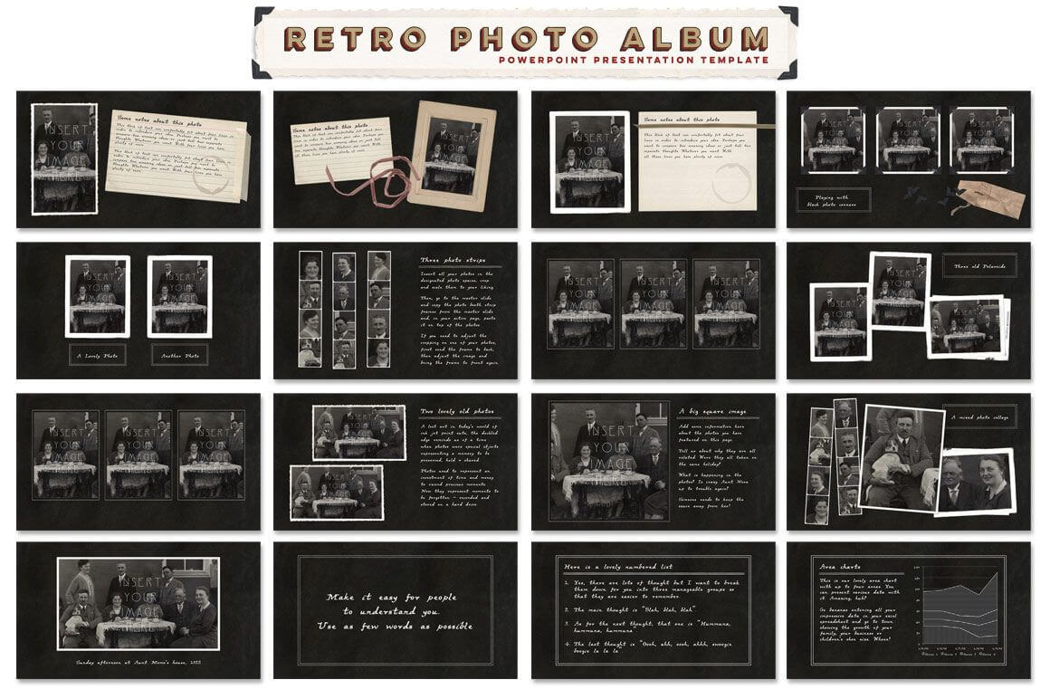 Retro Photo Album Ppt Templateblixa 6 Studios On With Powerpoint Photo Album Template