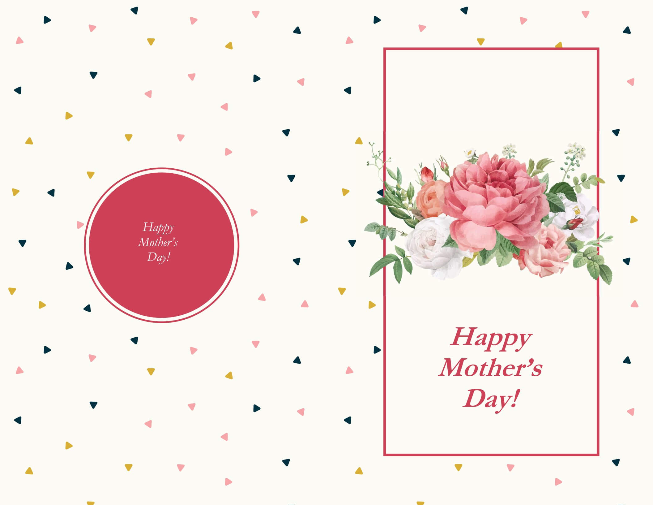 Retro Roses Mother's Day Card With Regard To Mothers Day Card Templates