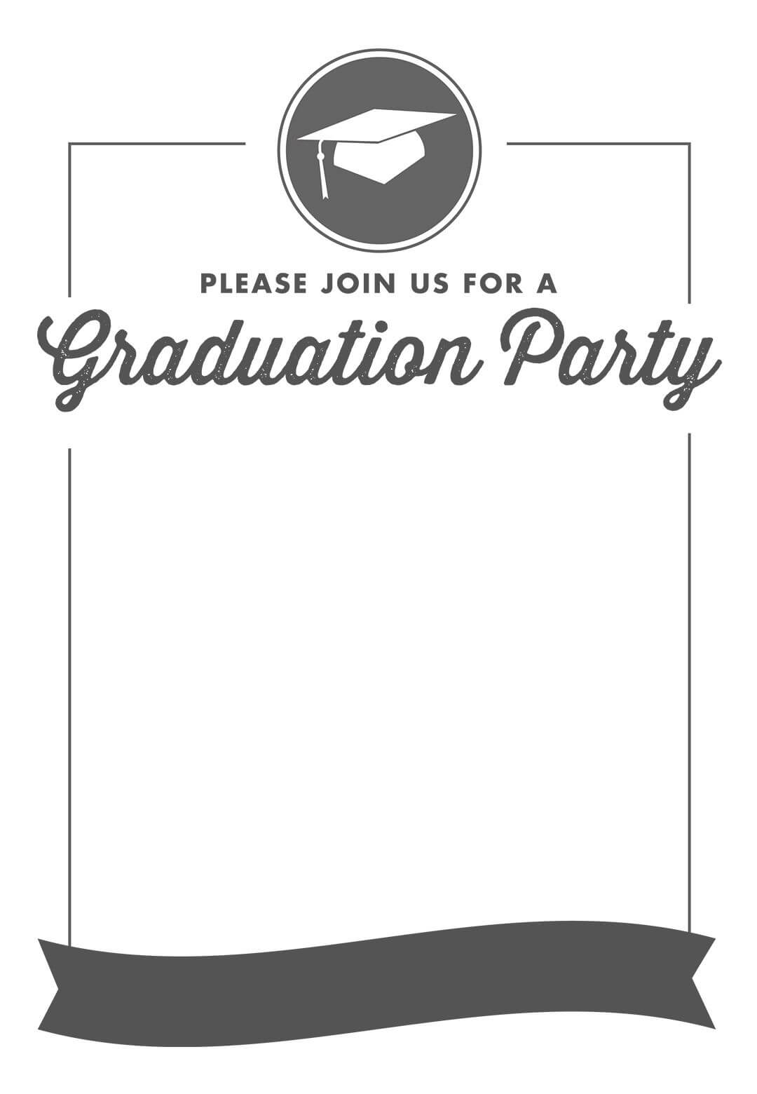 Ribbon Graduation – Graduation Party Invitation Template Within Graduation Party Invitation Templates Free Word
