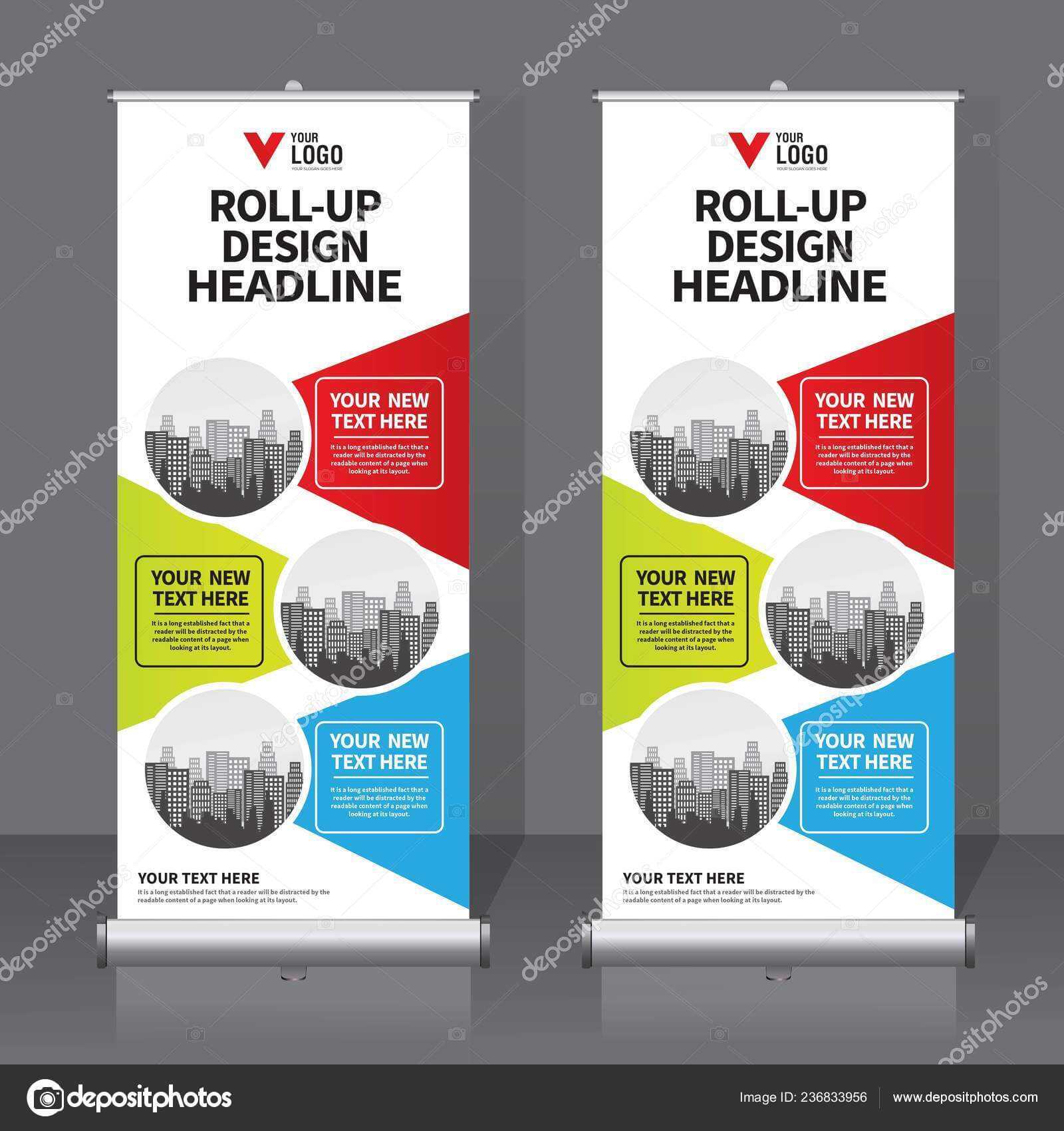 Roll Banner Design Template Vertical Abstract Background Pertaining To Retractable Banner Design Templates