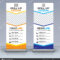Roll Banner Design Template Vertical Abstract Background With Retractable Banner Design Templates