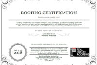 Roof Certification: Sample | Real Estate Roofing pertaining to Roof Certification Template