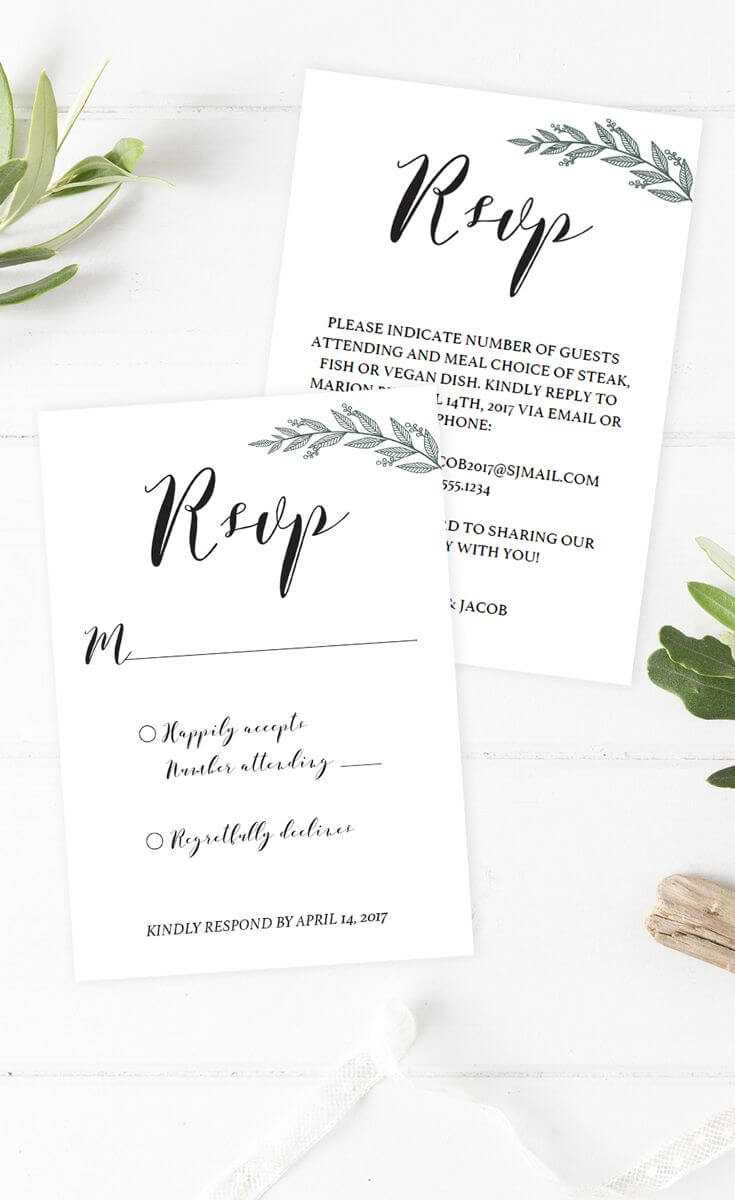 Rustic Wedding Rsvp Cards Wedding Response Cards Wedding With Regard To Template For Rsvp Cards For Wedding