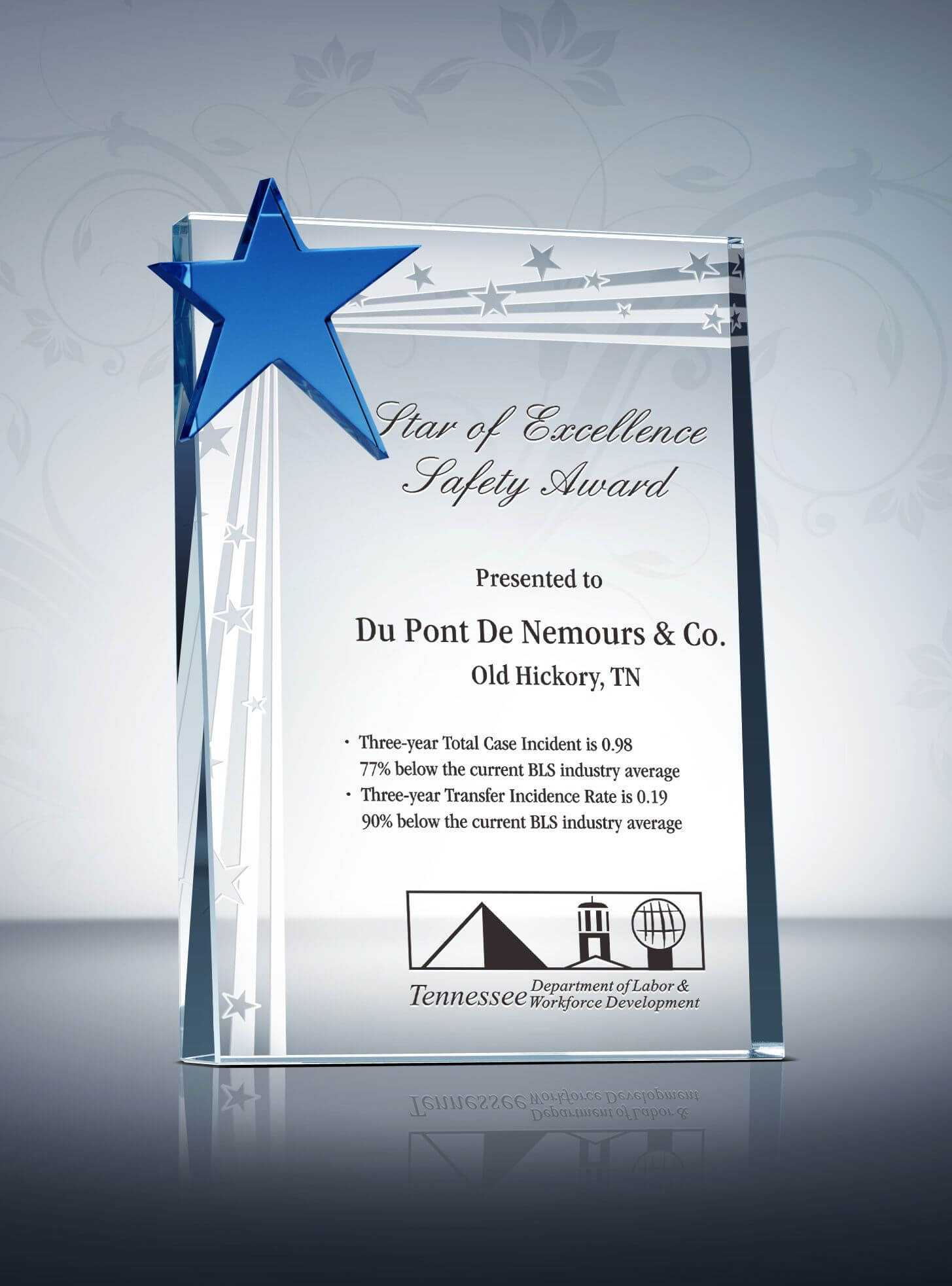 Safety Star Award Plaque & Sample Wording Ideas | Award With Regard To Safety Recognition Certificate Template