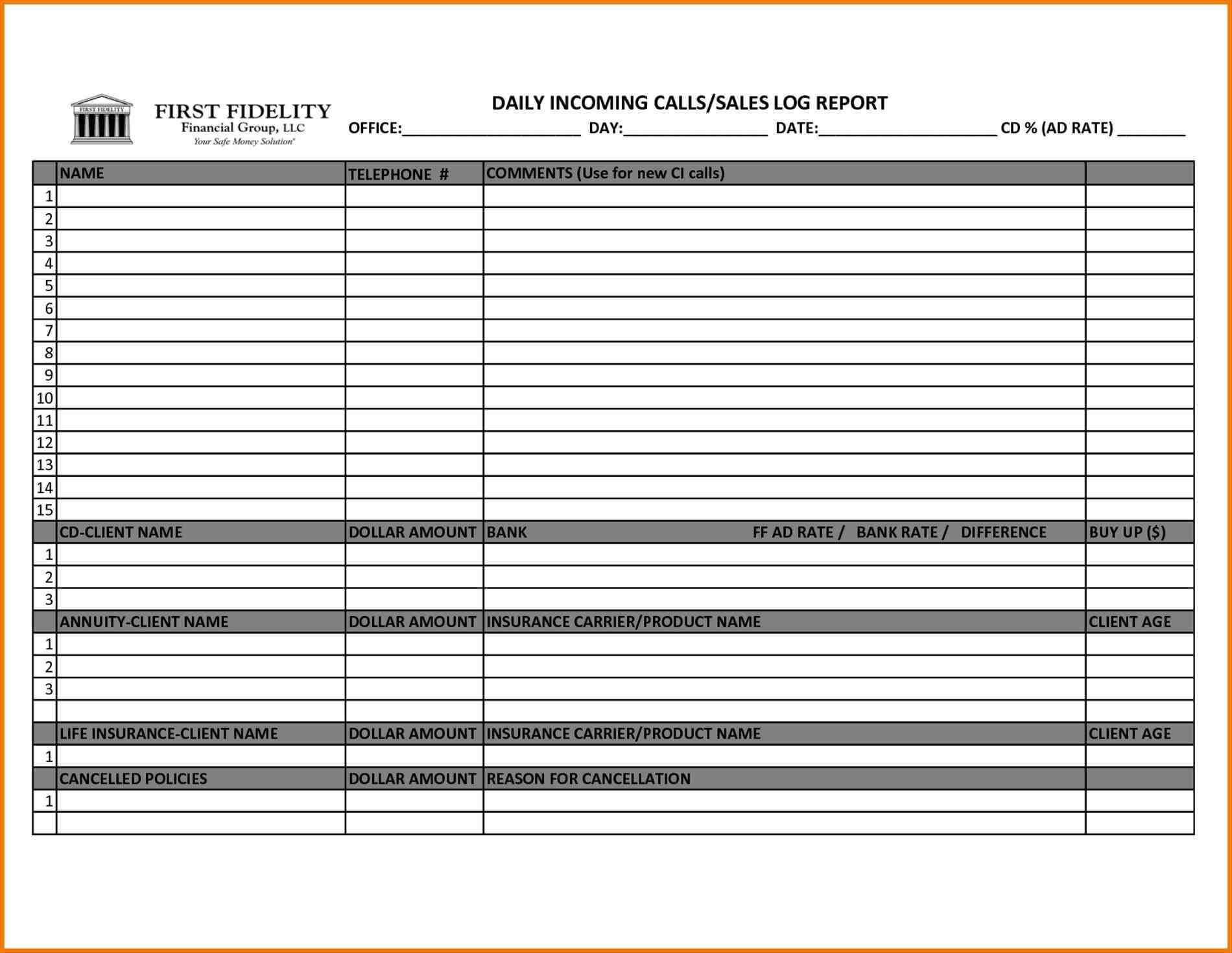 Sales Call Report Template Excel – Sample Templates – Sample Intended For Sales Call Report Template Free