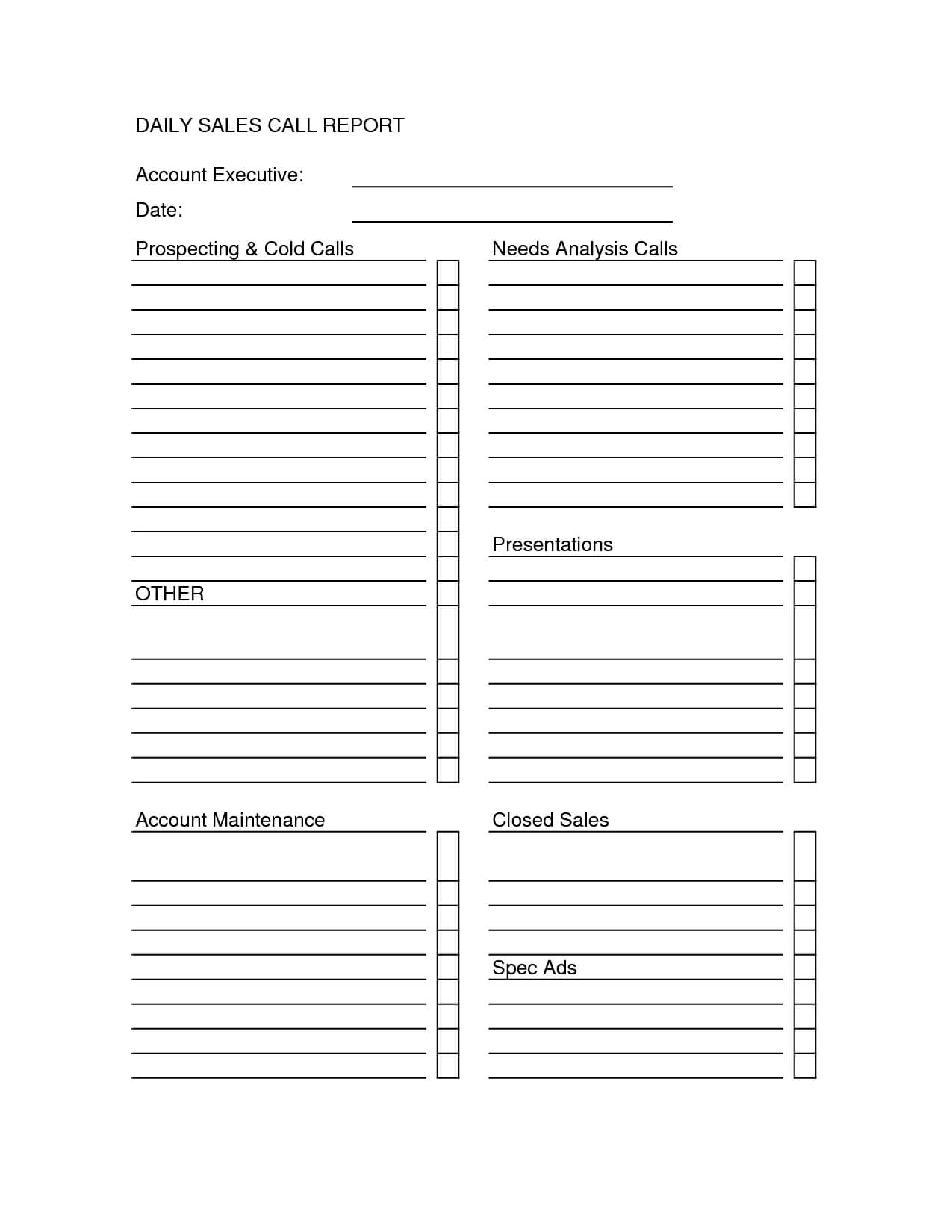 Sales Call Report Templates - Word Excel Fomats Inside Sales Call Reports Templates Free