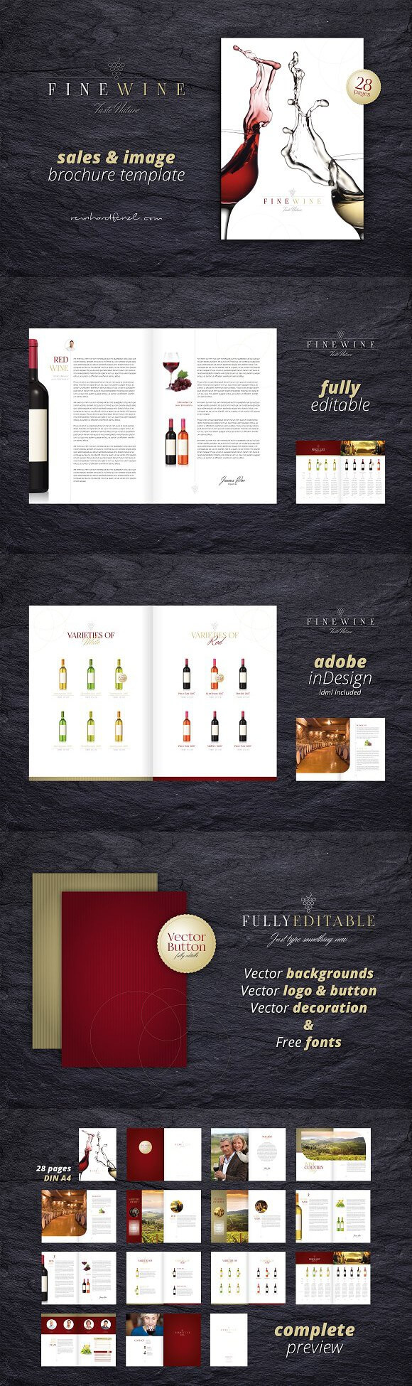 Sales & Image Brochure – Fine Wine. Brochure Templates In Wine Brochure Template