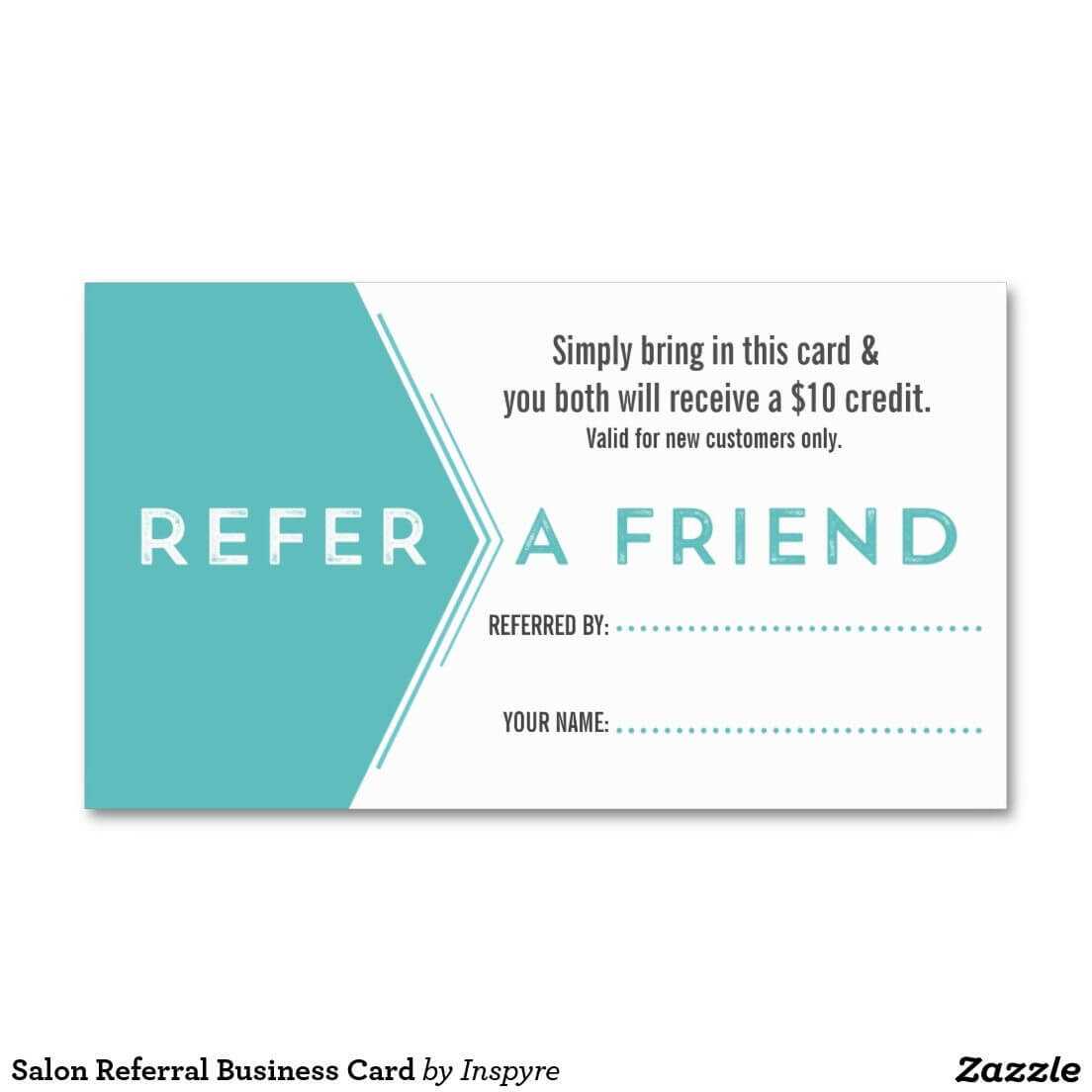 Salon Referral Business Card | Zazzle | Salon Business Within Referral Card Template