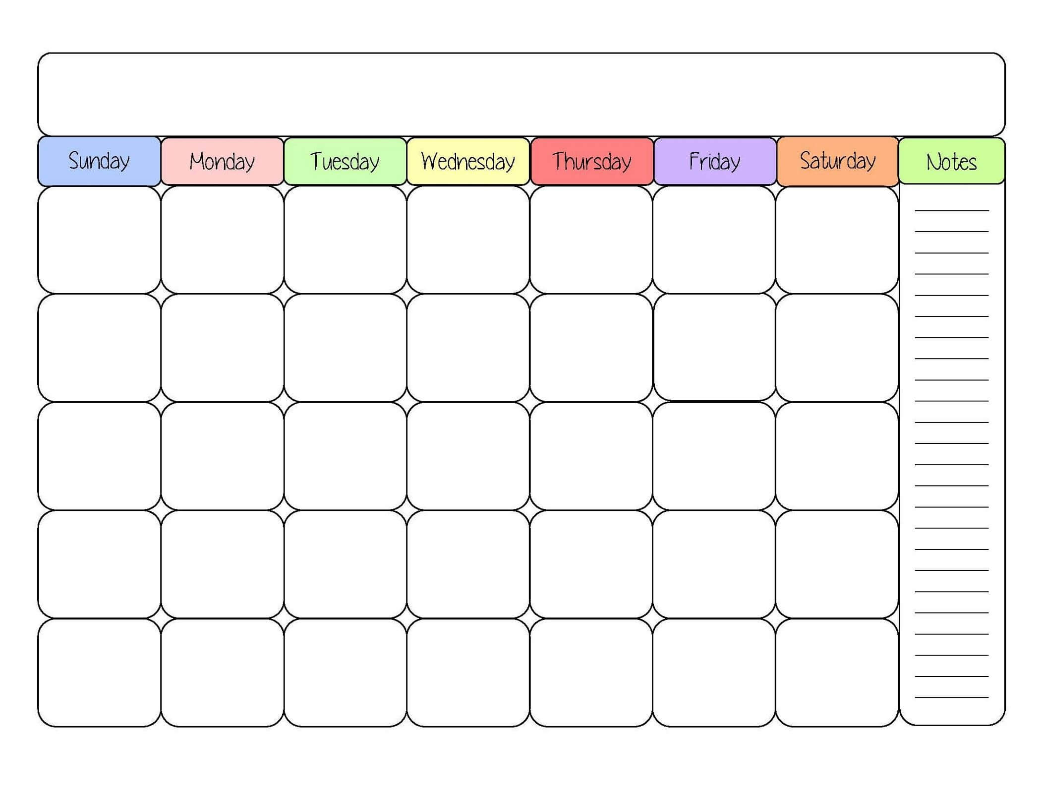 Sample Calendars To Print | Printable Calendar Template Intended For Blank Activity Calendar Template