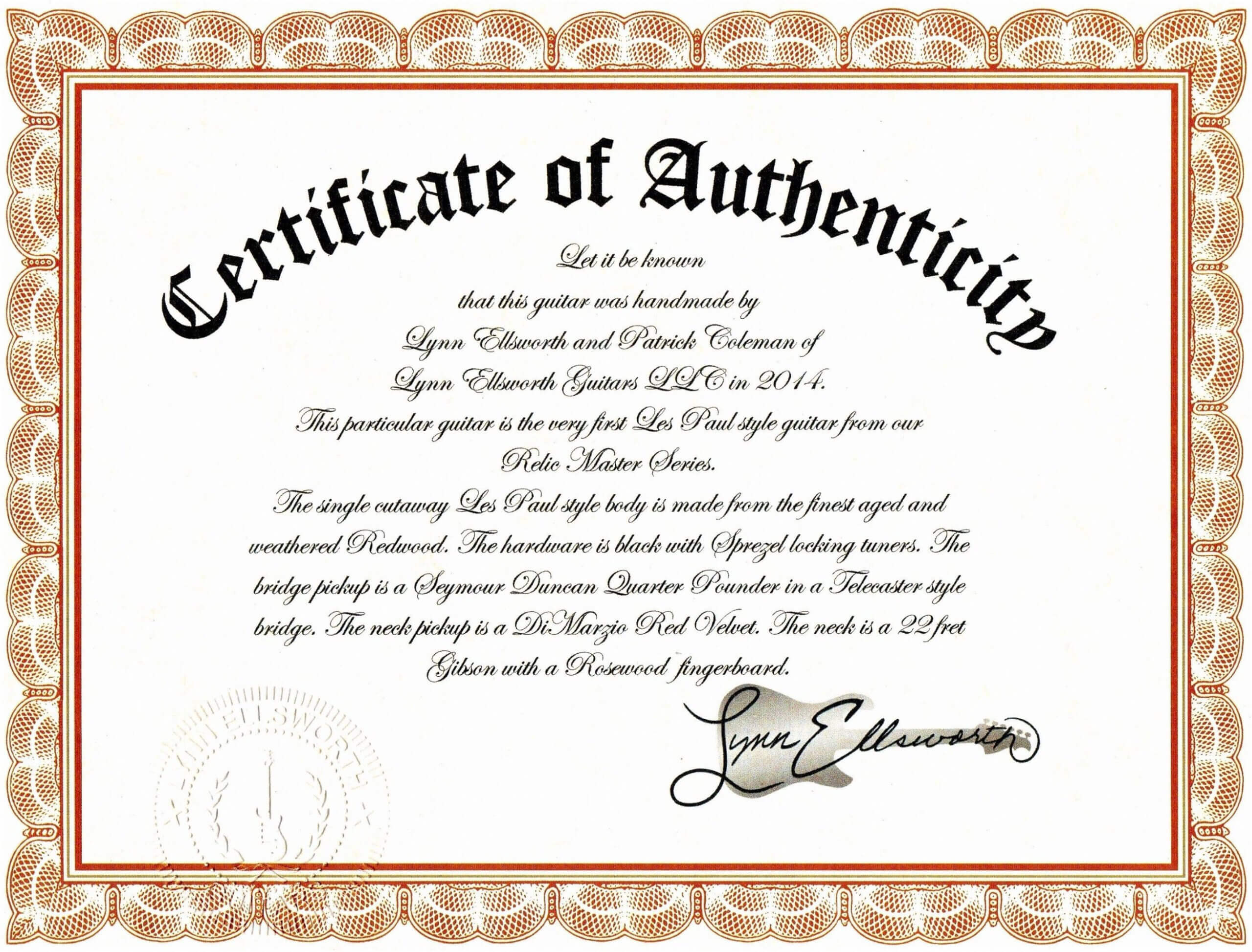 Sample Certificate Of Authenticity Photography Best Of With Certificate Of Authenticity Template