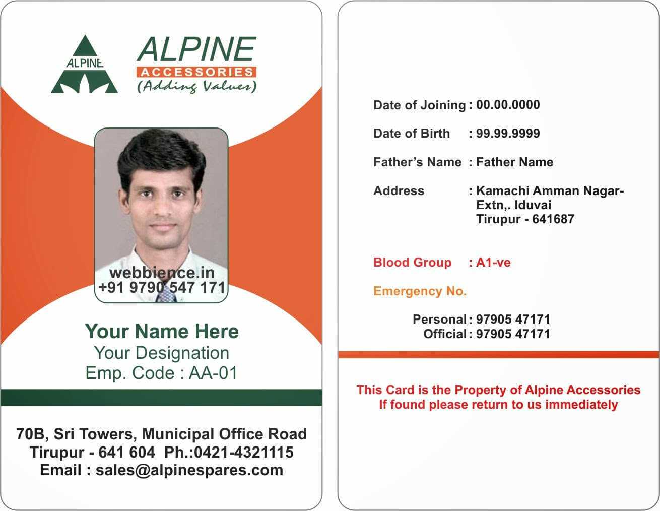 Sample Id Card Format – Forza.mbiconsultingltd Inside Sample Of Id Card Template