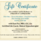 Sample Of A Gift Certificate | Certificatetemplategift With Regard To This Certificate Entitles The Bearer To Template