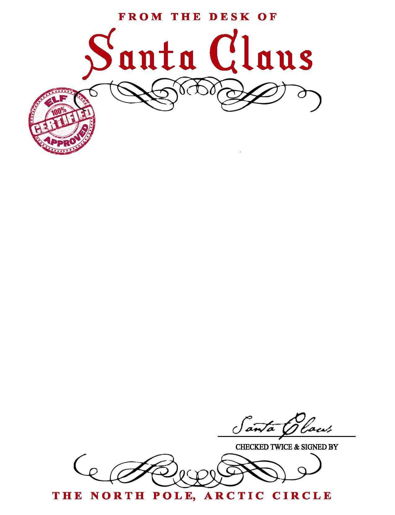 Santa Claus Letterhead.. Will Bring Lots Of Joy To Children Inside Santa Letter Template Word