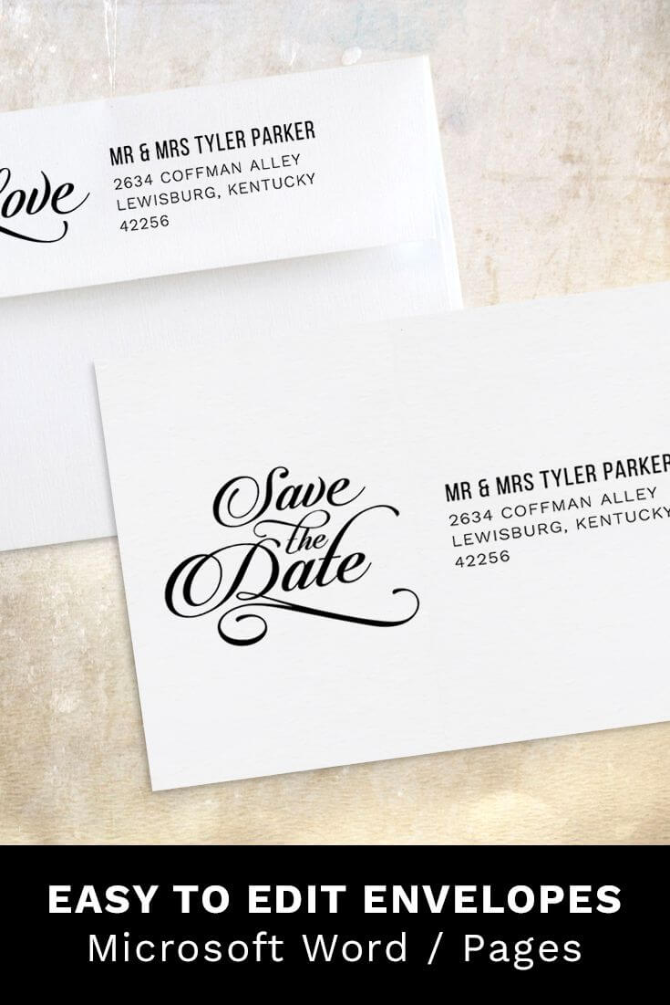 Save The Date Envelope Address Word Template Printable Within Save The Date Template Word