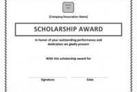 Scholarship Award Certificate Template | Certificate within Scholarship Certificate Template Word