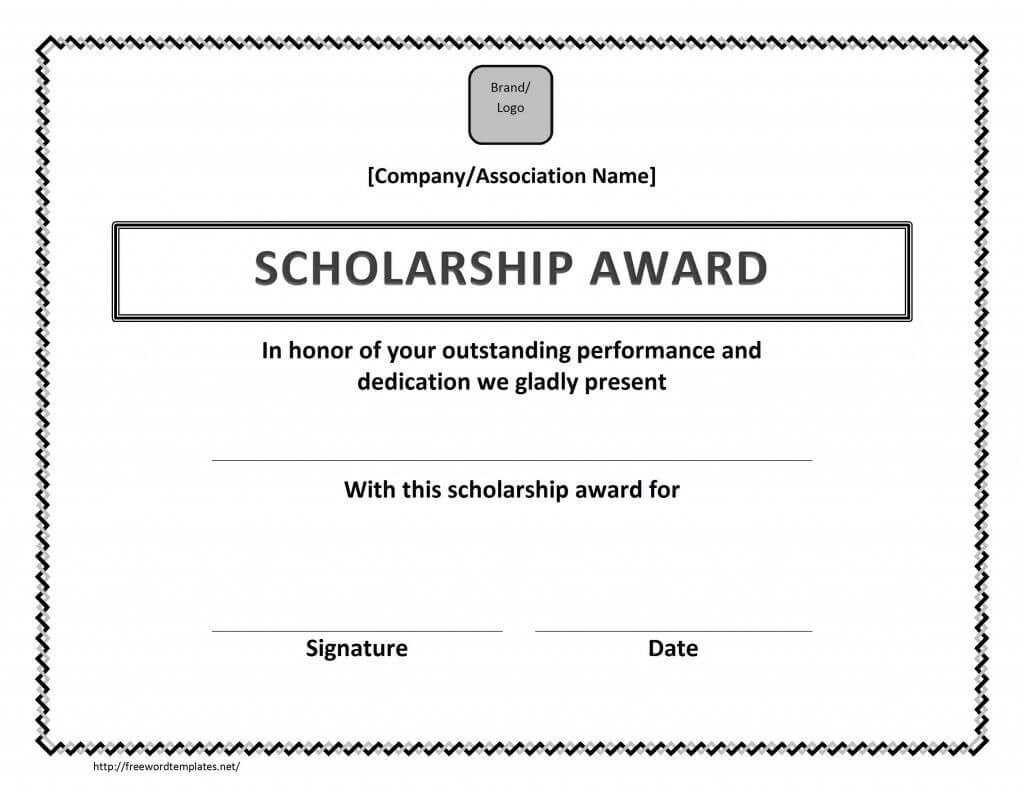 Scholarship Award Certificate Template | Certificate Within Scholarship Certificate Template Word