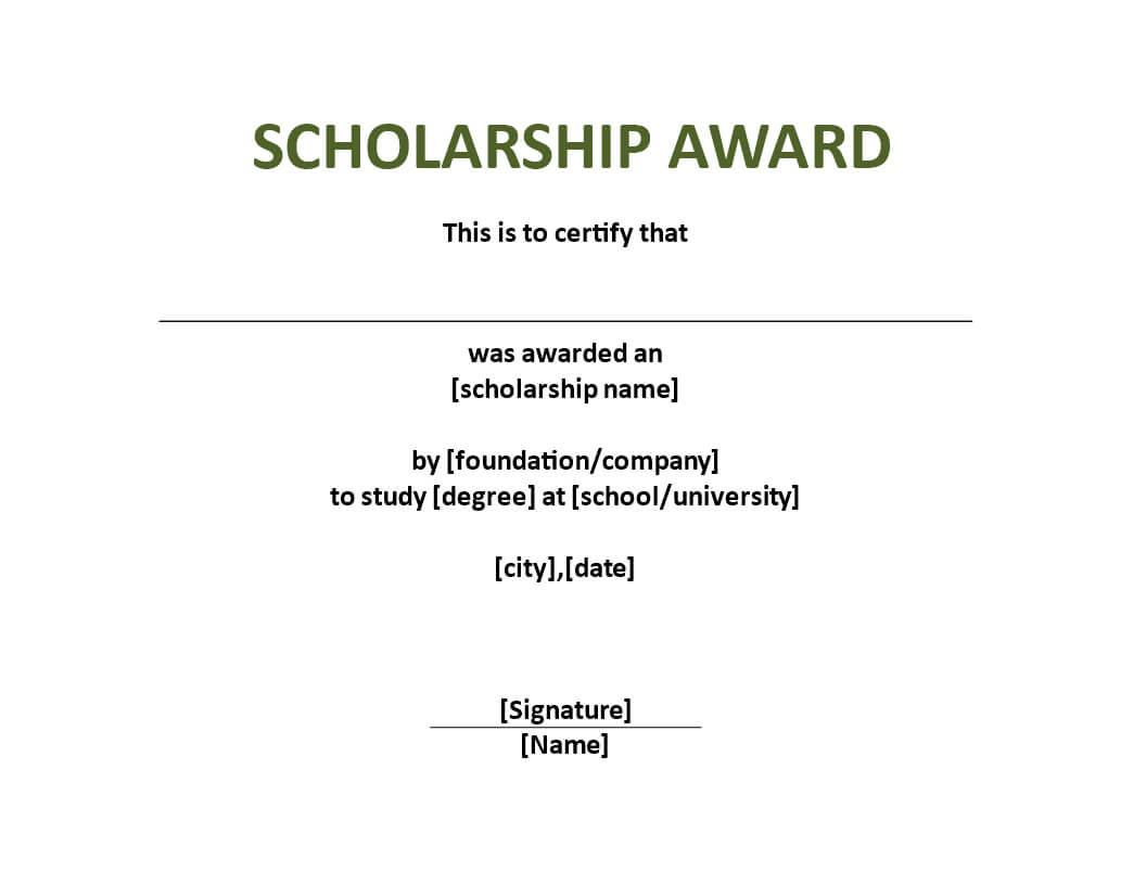 Scholarship Award Certificate Template – Download This Within Scholarship Certificate Template
