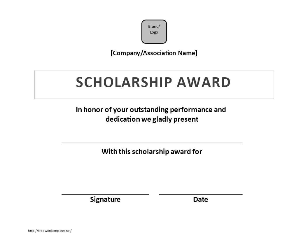 Scholarship Certificate Award | Templates At Inside Scholarship Certificate Template