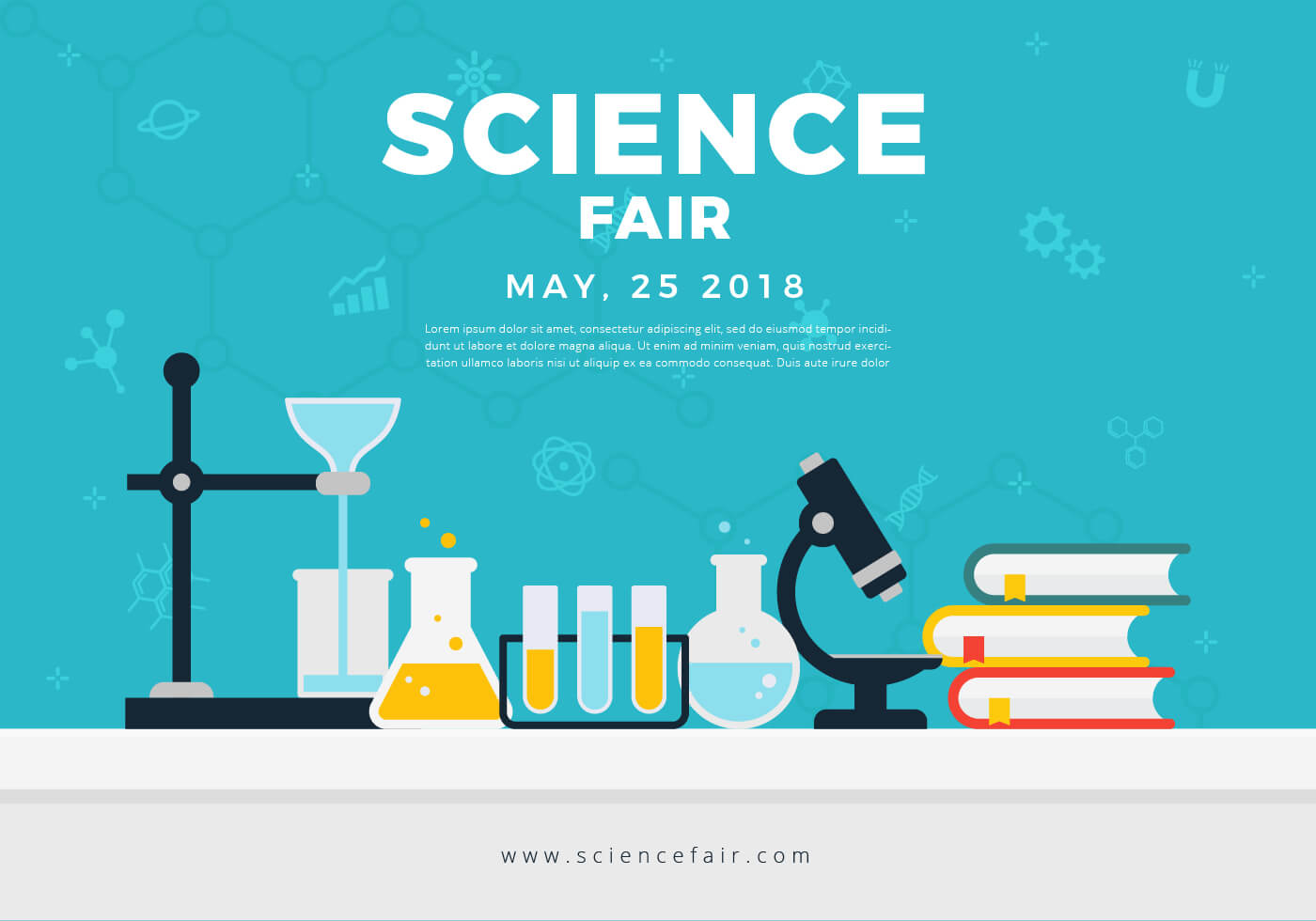 Science Fair Poster Banner – Download Free Vectors, Clipart With Regard To Science Fair Banner Template