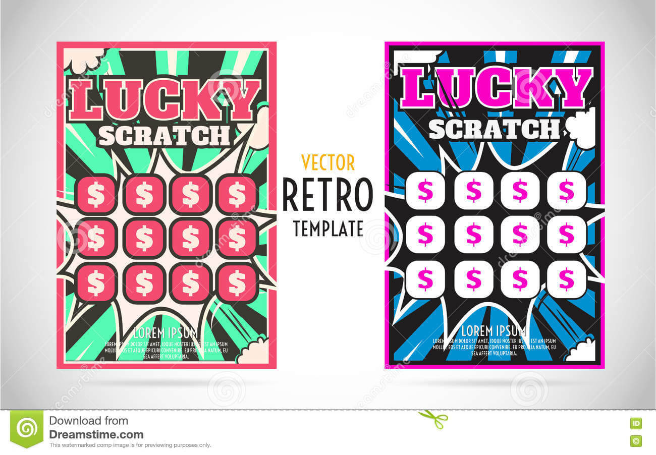 Scratch Off Lottery Ticket Vector Design Template Stock With Regard To Scratch Off Card Templates