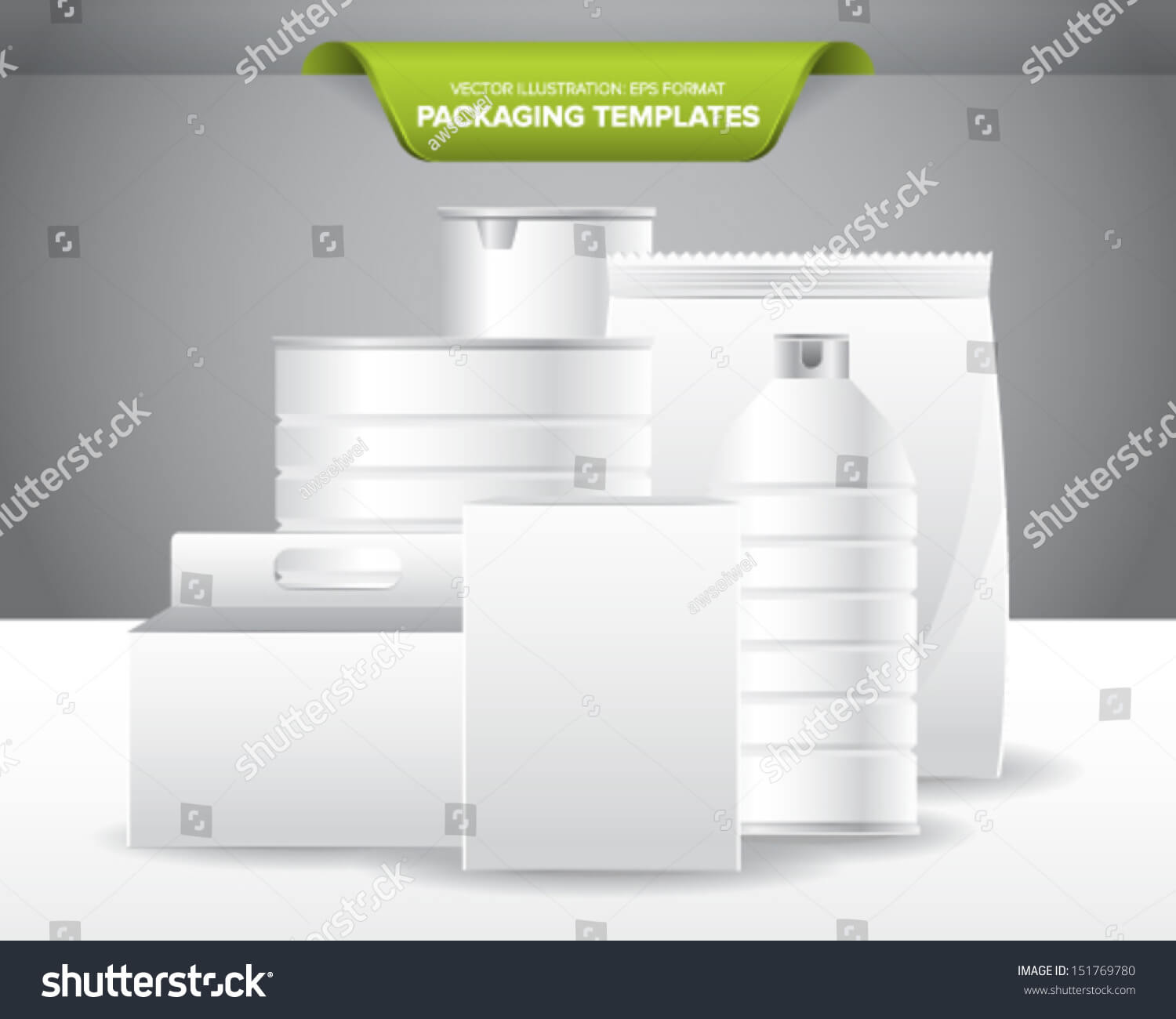 Set Empty Blank Packaging Templates Food Stock Vector With Blank Packaging Templates