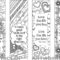 Set Of 4 Coloring Bookmarks With Quotes, Bookmark Templates With Free Blank Bookmark Templates To Print