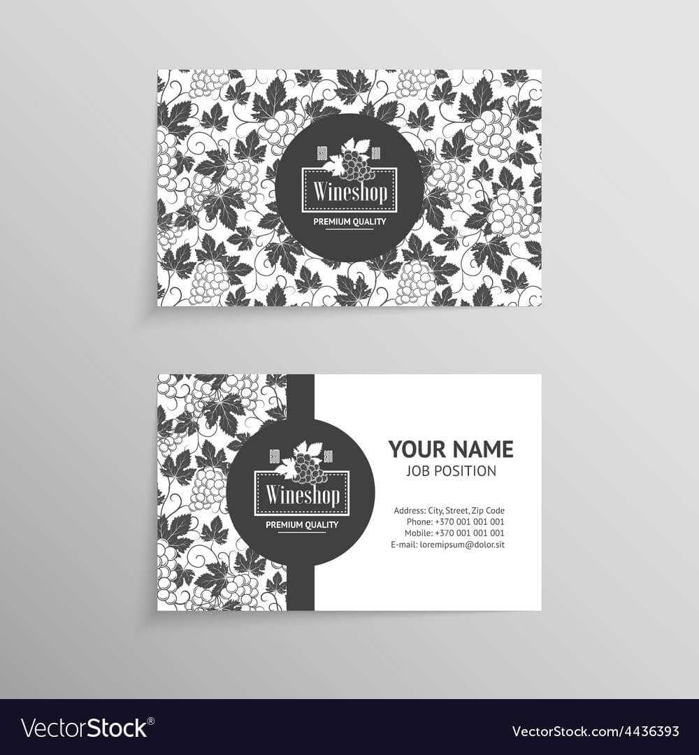 Set Of Business Cards Templates For Wine Company Pertaining To Advertising Cards Templates